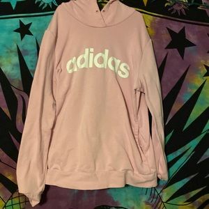 Adidas pink hoodie large